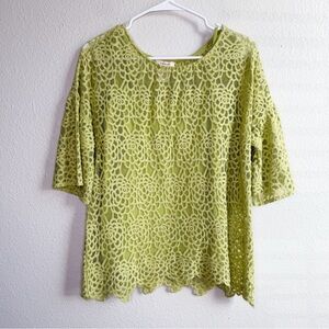 Sundance Pistachio Green Elegant Lace Blouse Women’s Size Medium